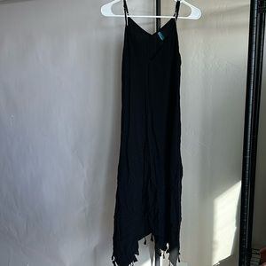 Anthropology Allihop Black Swimsuit Coverup w/Tassel bottom - size S